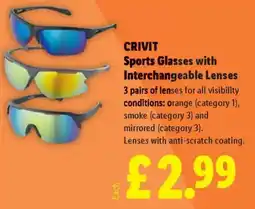 Lidl CRIVIT Sports Glasses with Interchangeable Lenses offer