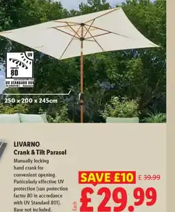 Lidl LIVARNO Crank & Tilt Parasol offer