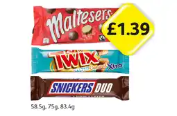 Londis Maltesers, Twix Salted Caramel Xtra, Snickers Duo offer