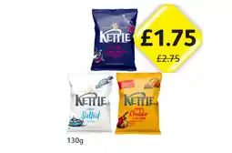 Londis Kettle Sea Salt & Vinegar, Lightly Salted, Cheddar & Red Onion offer