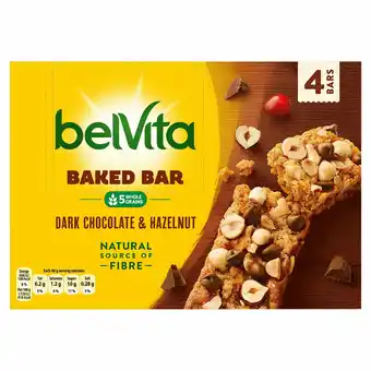 Tesco Belvita Dark Chocolate & Hazelnut Baked Bar 4X 40G offer