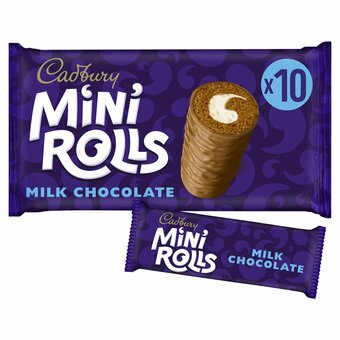 Tesco Cadbury Mini Rolls Milk Chocolate 10 Pack offer