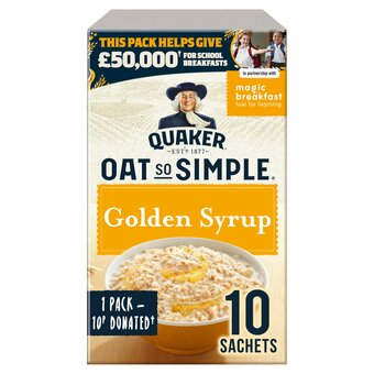 Tesco Quaker Oat So Simple Golden Syrup Porridge 10 X 36G offer