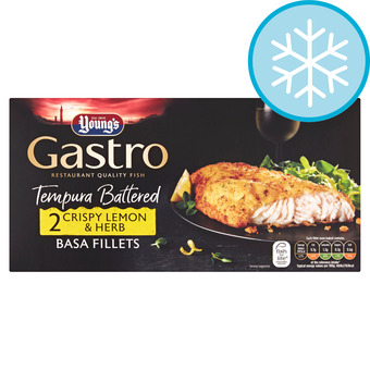 Tesco Youngs Gastro 2 Crispy Lemon Basa Fillets 310G offer