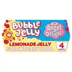 Iceland Angel Delight Lemonade Jelly and Strawberry Boba Bubble Dessert Snack Pot x4 offer