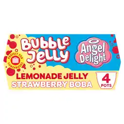 Iceland Angel Delight Lemonade Jelly and Strawberry Boba Bubble Dessert Snack Pot x4 offer
