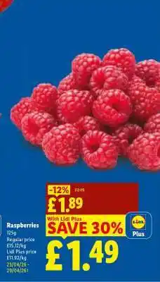 Lidl Raspberries offer