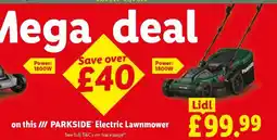 Lidl PARKSIDE Electric Lawnmower offer