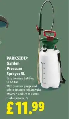 Lidl PARKSIDE Garden Pressure Sprayer 5L offer