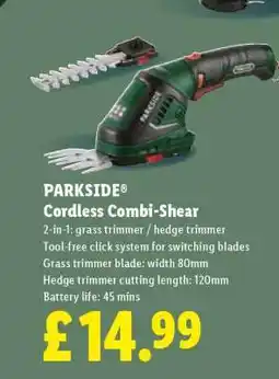 Lidl PARKSIDE Cordless Combi-Shear offer