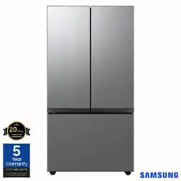 Costco Samsung Spacemax RF24BB620ES9EU, Multidoor Fridge Freezer, E Rated in Silver offer
