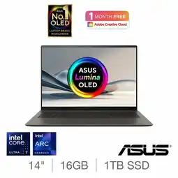 Costco ASUS Zenbook S14, Intel Core Ultra 7, 16GB RAM, 1TB SSD, 14 Inch OLED Laptop, UX5406SA-PZ040W offer