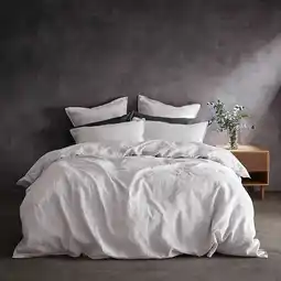 Costco Lazy Linen 100% Washed White Linen Duvet Cover Set in 3 Sizes offer