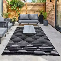 Costco Concept Looms Jazz Black Indoor Outdoor Rug, in 2 Sizes offer