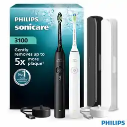 Costco Philips Sonicare 3100 Duo Pack Electric Toothbrush , Black & White offer