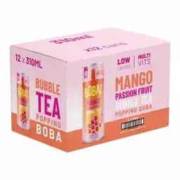Costco Bobaz Bubble Tea Mango & Passionfruit, 12 x 310ml offer