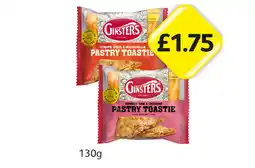Londis Ginsters Pastry Toastie Tomato Basil & Mozzarella, Smoked Ham & Cheddar offer