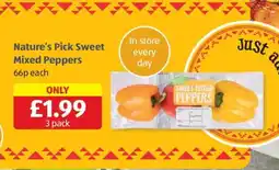 Aldi Nature’s Pick Sweet Mixed Peppers offer