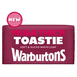 Iceland Warburtons Mega Thick Toastie Soft & Sliced White Loaf 800g offer