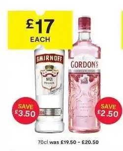 SuperValu Smirnoff No. 21 Vodka / Gordon's Premium Pink offer