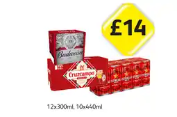 Londis Budweiser, Cruzcampo, Estrella offer