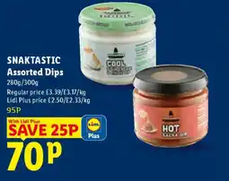 Lidl SNAKTASTIC Assorted Dips offer