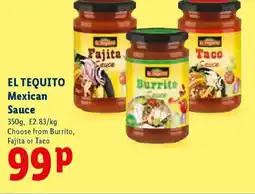 Lidl EL TEQUITO Mexican Sauce offer