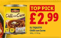 Lidl EL TEQUITO Chilli con Carne offer