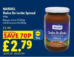 Lidl MARDEL Dulce De Leche Spread offer