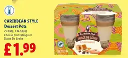 Lidl CARIBBEAN STYLE Dessert Pots offer