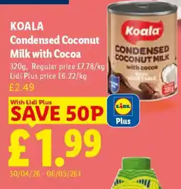 Lidl KOALA Condensed Coconut Milk with Cocoa offer