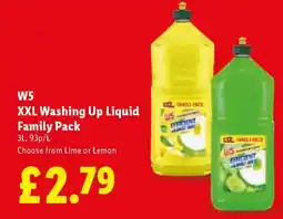 Lidl W5 XXL Washing Up Liquid Family Pack offer