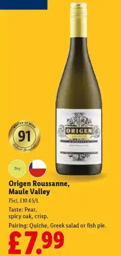 Lidl Origen Roussanne, Maule Valley offer