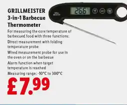 Lidl GRILLMEISTER 3-in-1 Barbecue Thermometer offer