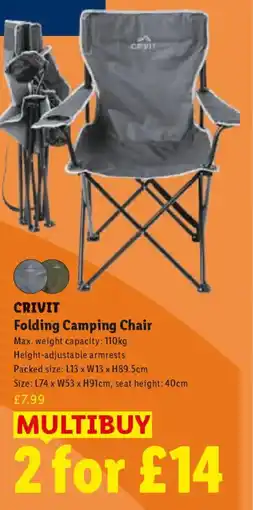 Lidl CRIVIT Folding Camping Chair offer