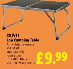 Lidl CRIVIT Low Camping Table offer
