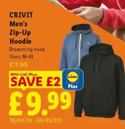Lidl CRIVIT Men's Zip-Up Hoodie offer