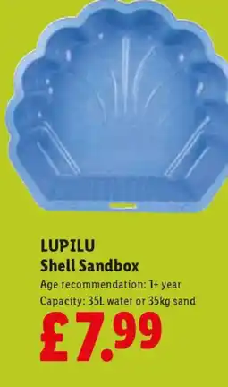 Lidl LUPILU Shell Sandbox offer