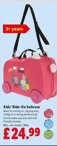 Lidl Kids' Ride-On Suitcase offer