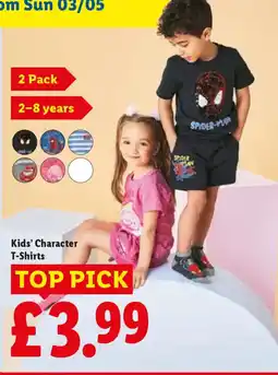Lidl Kids' Character T-Shirts offer