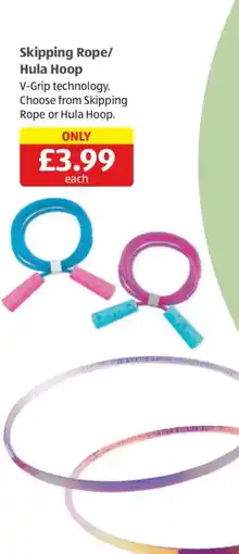 Aldi Skipping Rope/ Hula Hoop offer