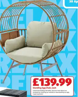 Aldi Standing Egg Chair, each offer