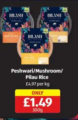 Aldi Peshwari/Mushroom/ Pilau Rice offer