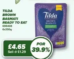 Bestway Tilda Brown basmati ready to eat offer