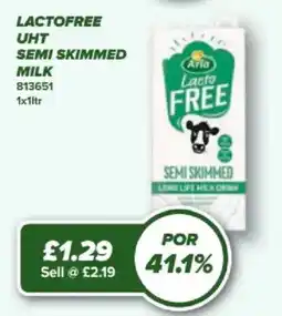 Bestway Lactofree UHT semi skimmed milk offer
