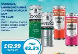 Bestway Gordons/ Smirnoff/ Pimms/ Captain Morgan offer