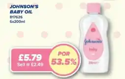 Bestway Johnson's baby oil offer