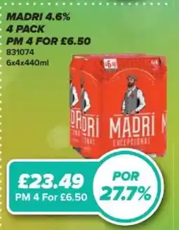 Bestway Madri 4.6% 4 pack offer