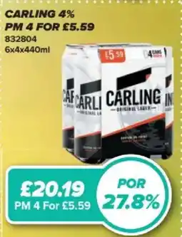 Bestway Carling 4% offer