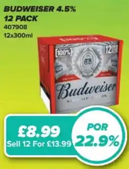 Bestway Budweiser 4.5% 12 pack offer